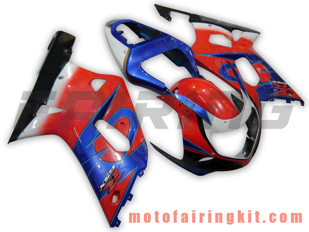 Kits de carenado aptos para GSXR1000 2000 2001 2002 GSXR 1000 00 01 02 Molde de inyección de plástico ABS Carrocería completa para motocicleta Marco de carrocería de posventa (rojo y azul) B042