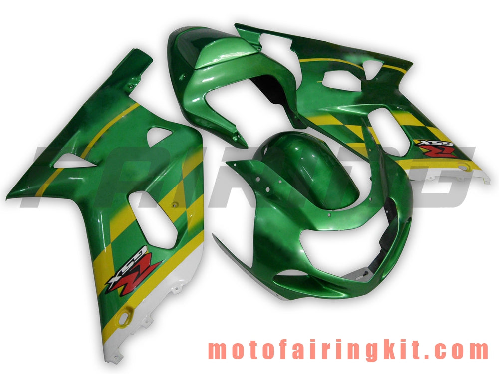 Kits de carenado aptos para GSXR1000 2000 2001 2002 GSXR 1000 00 01 02 Molde de inyección de plástico ABS Carrocería completa para motocicleta Marco de carrocería de posventa (verde) B043