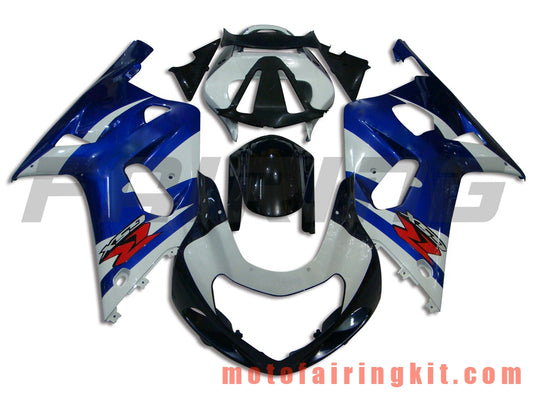 Kits de carenado aptos para GSXR1000 2000 2001 2002 GSXR 1000 00 01 02 Molde de inyección de plástico ABS Carrocería completa para motocicleta Marco de carrocería de posventa (azul y blanco) B044