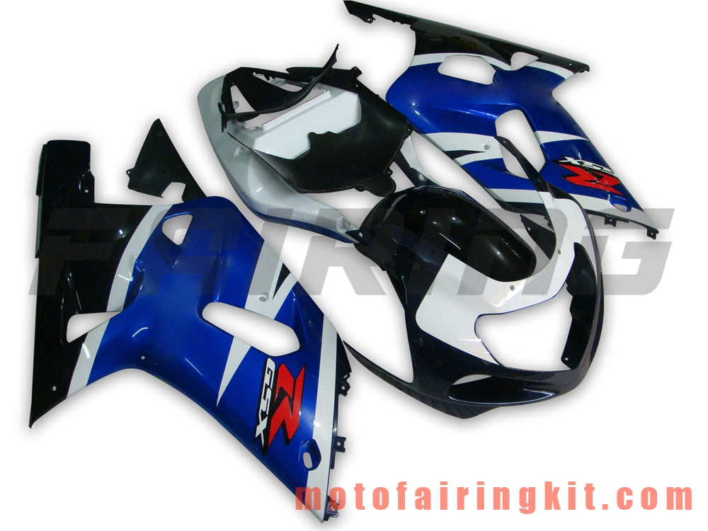 Kits de carenado aptos para GSXR1000 2000 2001 2002 GSXR 1000 00 01 02 Molde de inyección de plástico ABS Carrocería completa para motocicleta Marco de carrocería de posventa (azul y negro) B045