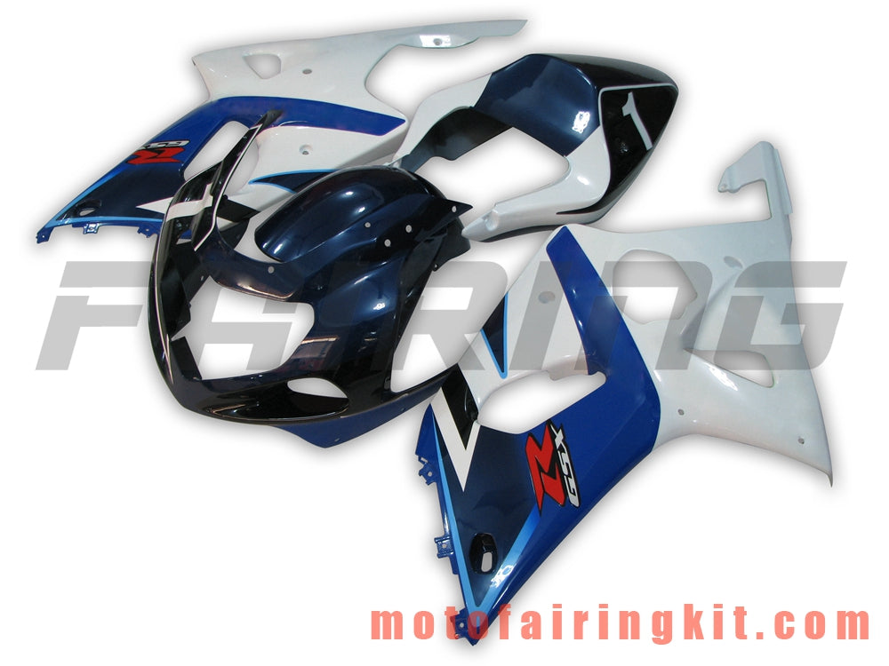 フェアリングキット GSXR1000 2000 2001 2002 GSXR 1000 00 01 02 プラスチック ABS 射出成型 完全なオートバイボディ アフターマーケットボディワークフレーム (ディープブルー &amp; ホワイト) B052