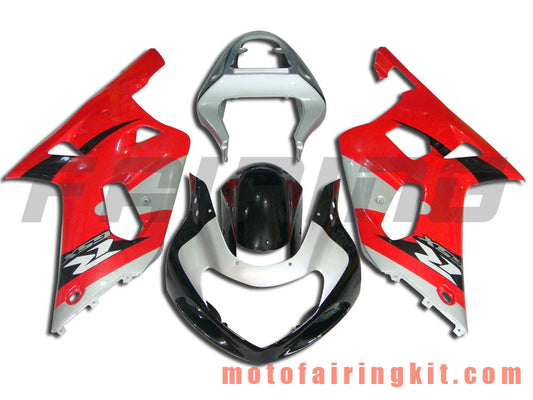 Kits de carenado aptos para GSXR1000 2000 2001 2002 GSXR 1000 00 01 02 Molde de inyección de plástico ABS Carrocería completa para motocicleta Marco de carrocería de posventa (rojo y plateado) B055