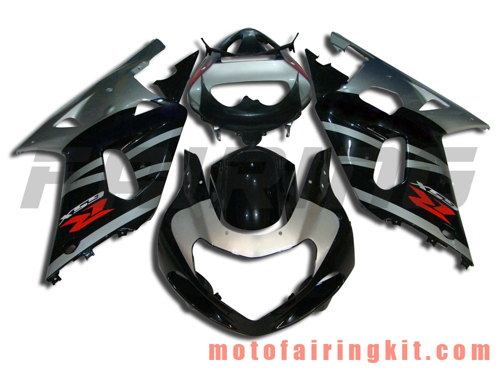 Fairing Kits Fit for GSXR1000 2000 2001 2002 GSXR 1000 00 01 02 Plastic ABS Injection Mold Complete Motorcycle Body Aftermarket Bodywork Frame (Black & Silver) B056