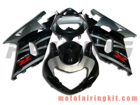 Kits de carenado aptos para GSXR1000 2000 2001 2002 GSXR 1000 00 01 02 Molde de inyección de plástico ABS Carrocería completa para motocicleta Marco de carrocería de posventa (negro y plateado) B056