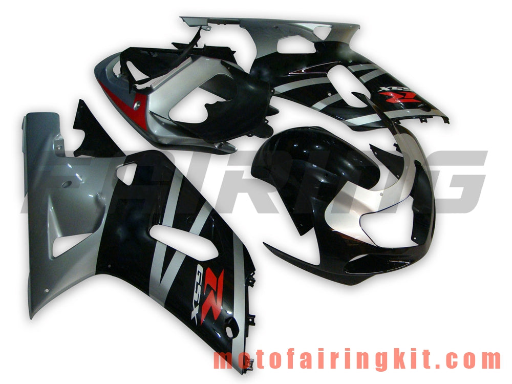 Fairing Kits Fit for GSXR1000 2000 2001 2002 GSXR 1000 00 01 02 Plastic ABS Injection Mold Complete Motorcycle Body Aftermarket Bodywork Frame (Black & Silver) B056