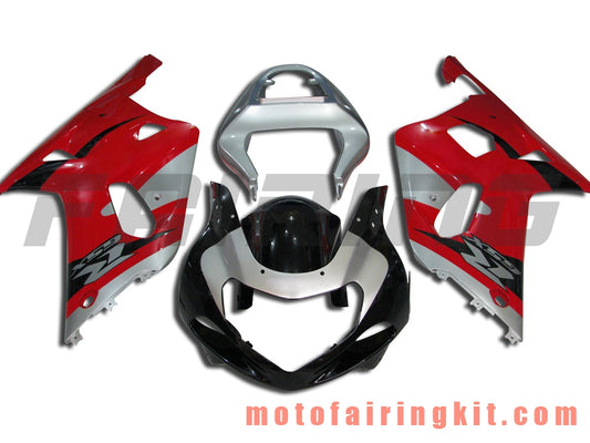 Kits de carenado aptos para GSXR1000 2000 2001 2002 GSXR 1000 00 01 02 Molde de inyección de plástico ABS Carrocería completa para motocicleta Marco de carrocería de posventa (rojo y plateado) B057