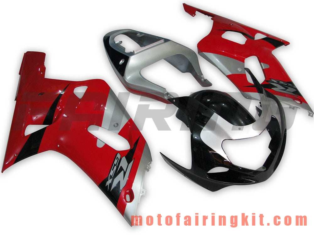 フェアリングキット GSXR1000 2000 2001 2002 GSXR 1000 00 01 02 プラスチック ABS 射出成型 完全なオートバイボディ アフターマーケットボディワークフレーム (レッド &amp; シルバー) B057