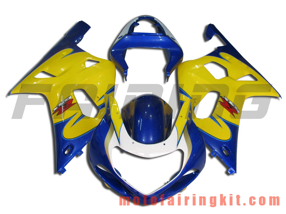 Kits de carenado aptos para GSXR1000 2000 2001 2002 GSXR 1000 00 01 02 Molde de inyección de plástico ABS Carrocería completa para motocicleta Marco de carrocería de posventa (amarillo y azul) B059