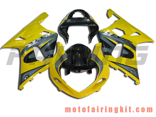 Fairing Kits Fit for GSXR1000 2000 2001 2002 GSXR 1000 00 01 02 Plastic ABS Injection Mold Complete Motorcycle Body Aftermarket Bodywork Frame (Yellow & Gray) B061