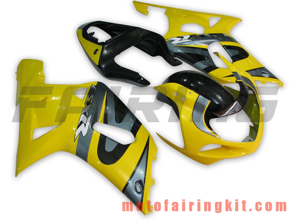 Fairing Kits Fit for GSXR1000 2000 2001 2002 GSXR 1000 00 01 02 Plastic ABS Injection Mold Complete Motorcycle Body Aftermarket Bodywork Frame (Yellow & Gray) B061