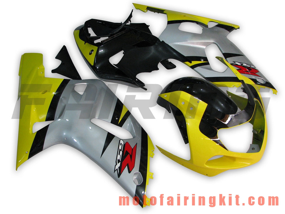 Kits de carenado aptos para GSXR1000 2000 2001 2002 GSXR 1000 00 01 02 Molde de inyección de plástico ABS Carrocería completa para motocicleta Marco de carrocería de posventa (amarillo y plateado) B062