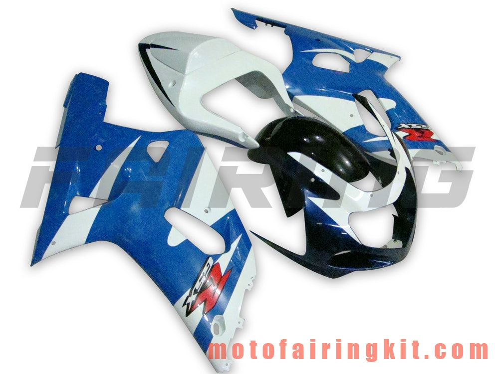 フェアリングキット GSXR1000 2000 2001 2002 GSXR 1000 00 01 02 プラスチック ABS 射出成型 完全なオートバイボディ アフターマーケットボディワークフレーム (ブルー &amp; ホワイト) B064