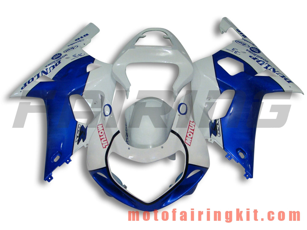 Kits de carenado aptos para GSXR1000 2000 2001 2002 GSXR 1000 00 01 02 Molde de inyección de plástico ABS Carrocería completa para motocicleta Marco de carrocería de posventa (azul y blanco) B065