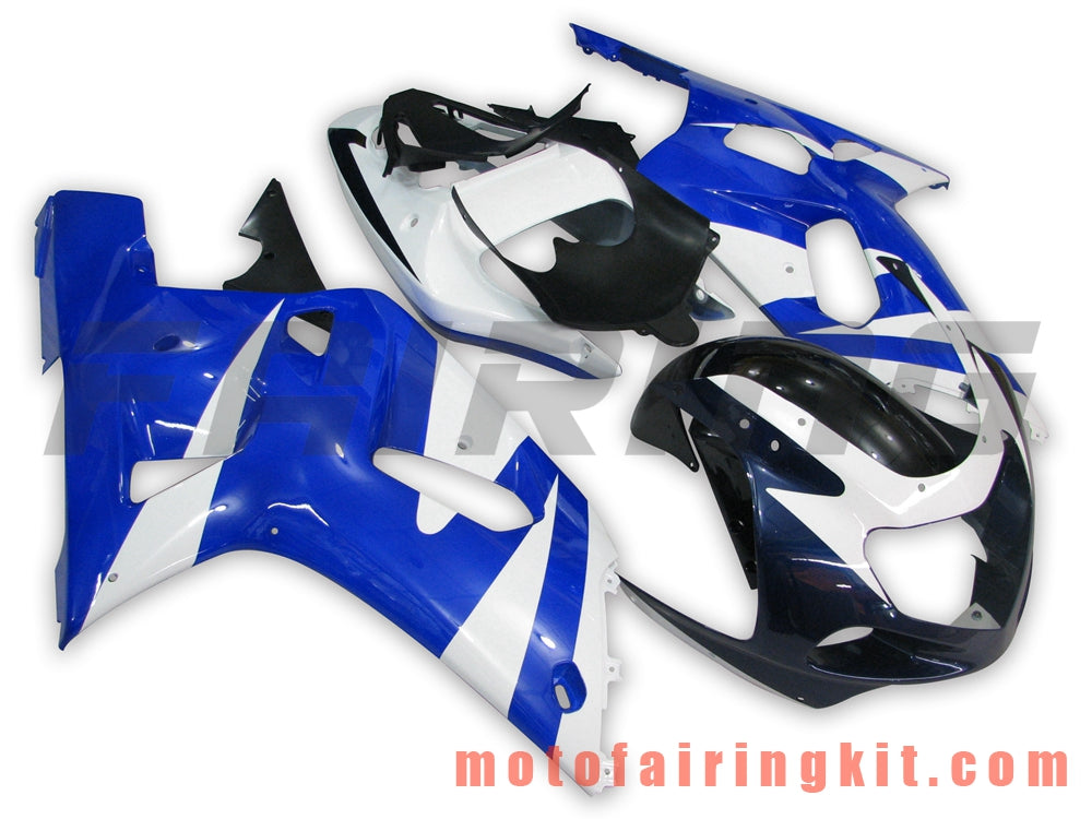 Fairing Kits Fit for GSXR1000 2000 2001 2002 GSXR 1000 00 01 02 Plastic ABS Injection Mold Complete Motorcycle Body Aftermarket Bodywork Frame (Blue & White) B066