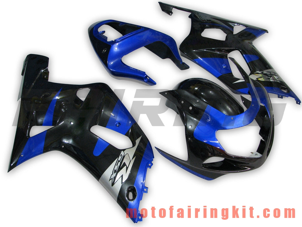 Kits de carenado aptos para GSXR1000 2000 2001 2002 GSXR 1000 00 01 02 Molde de inyección de plástico ABS Carrocería completa para motocicleta Marco de carrocería de posventa (negro y azul) B067