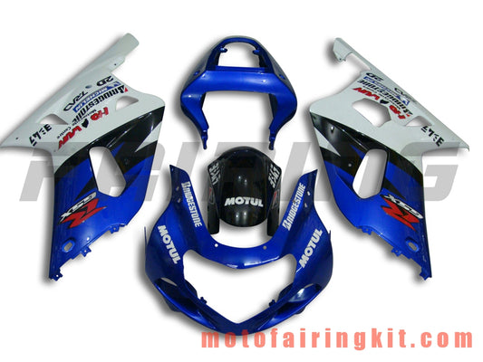 Kits de carenado aptos para GSXR1000 2000 2001 2002 GSXR 1000 00 01 02 Molde de inyección de plástico ABS Carrocería completa para motocicleta Marco de carrocería de posventa (azul y blanco) B068