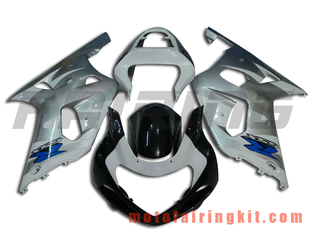 Kits de carenado aptos para GSXR1000 2000 2001 2002 GSXR 1000 00 01 02 Molde de inyección de plástico ABS Carrocería completa para motocicleta Marco de carrocería de posventa (plata y blanco) B078