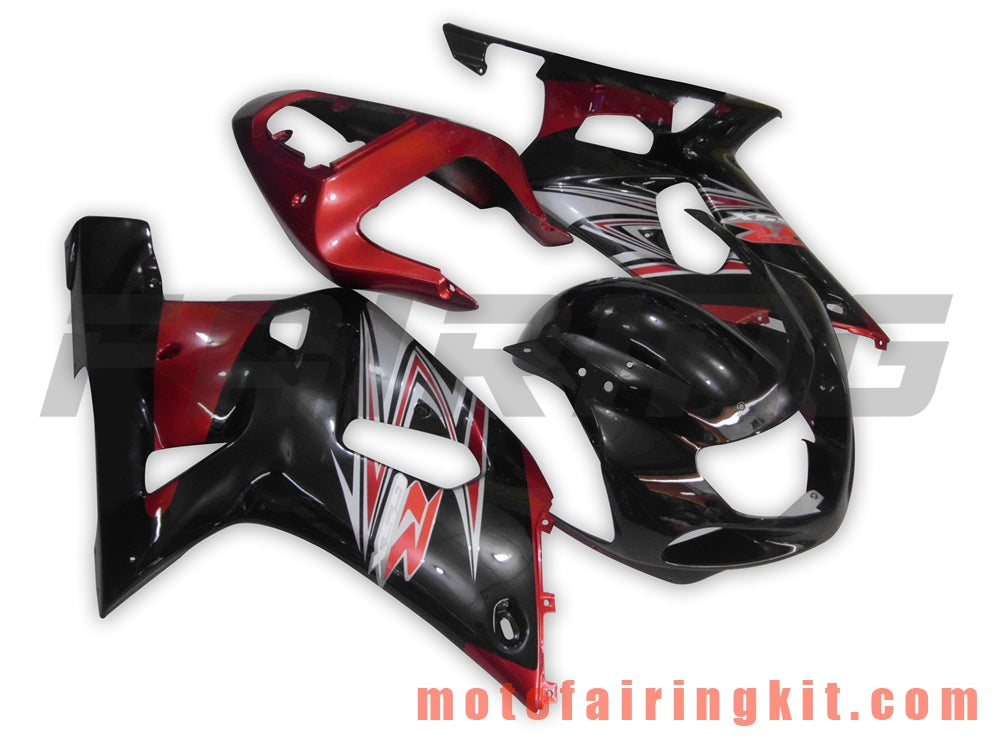 Fairing Kits Fit for GSXR1000 2000 2001 2002 GSXR 1000 00 01 02 Plastic ABS Injection Mold Complete Motorcycle Body Aftermarket Bodywork Frame (Black & Red) B079