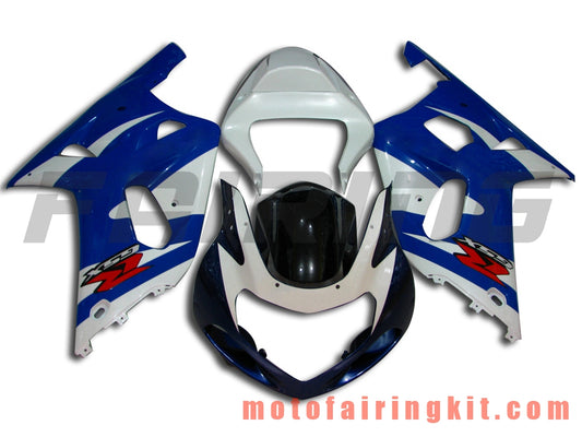 Kits de carenado aptos para GSXR1000 2000 2001 2002 GSXR 1000 00 01 02 Molde de inyección de plástico ABS Carrocería completa para motocicleta Marco de carrocería de posventa (azul y blanco) B080