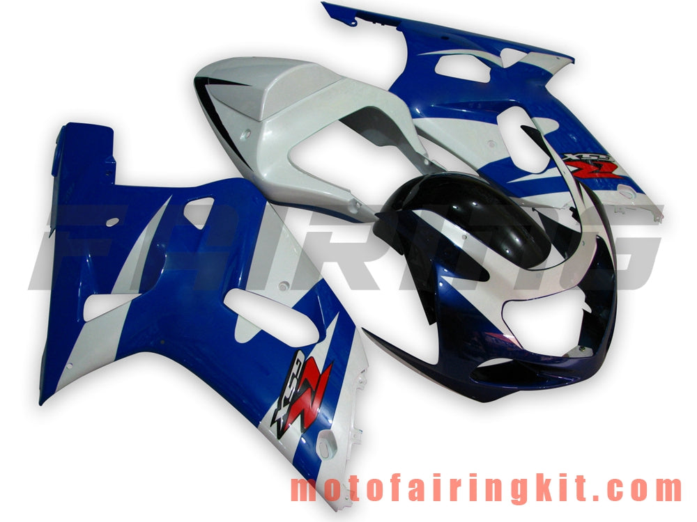 フェアリングキット GSXR1000 2000 2001 2002 GSXR 1000 00 01 02 プラスチック ABS 射出成型 完全なオートバイボディ アフターマーケットボディワークフレーム (ブルー &amp; ホワイト) B080