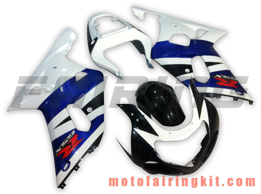 Fairing Kits Fit for GSXR1000 2000 2001 2002 GSXR 1000 00 01 02 Plastic ABS Injection Mold Complete Motorcycle Body Aftermarket Bodywork Frame (White & Black) B081