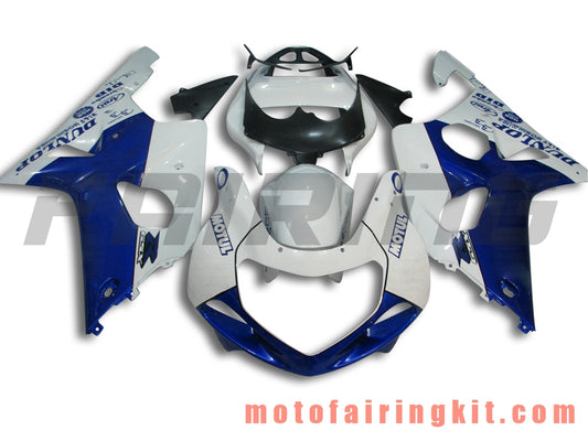 Kits de carenado aptos para GSXR1000 2000 2001 2002 GSXR 1000 00 01 02 Molde de inyección de plástico ABS Carrocería completa para motocicleta Marco de carrocería de posventa (blanco y azul) B087