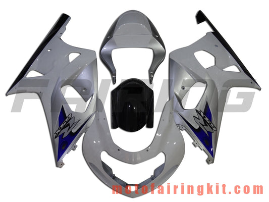 Fairing Kits Fit for GSXR1000 2000 2001 2002 GSXR 1000 00 01 02 Plastic ABS Injection Mold Complete Motorcycle Body Aftermarket Bodywork Frame (White & Silver) B089