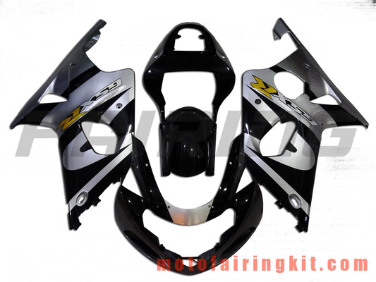 Fairing Kits Fit for GSXR1000 2000 2001 2002 GSXR 1000 00 01 02 Plastic ABS Injection Mold Complete Motorcycle Body Aftermarket Bodywork Frame (Black & Silver) B091