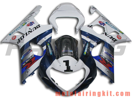 Kits de carenado aptos para GSXR1000 2000 2001 2002 GSXR 1000 00 01 02 Molde de inyección de plástico ABS Carrocería completa para motocicleta Marco de carrocería de posventa (blanco y azul) B094