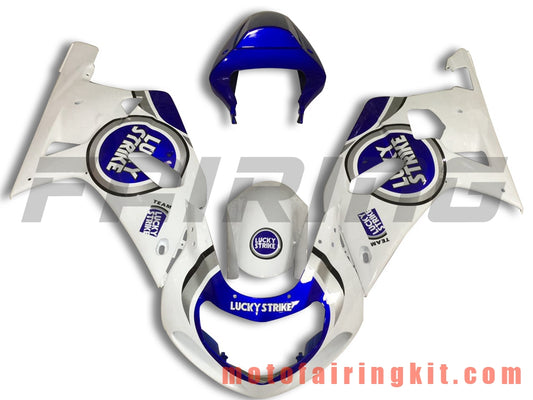 Kits de carenado aptos para GSXR1000 2000 2001 2002 GSXR 1000 00 01 02 Molde de inyección de plástico ABS Carrocería completa para motocicleta Marco de carrocería de posventa (blanco y azul) B101