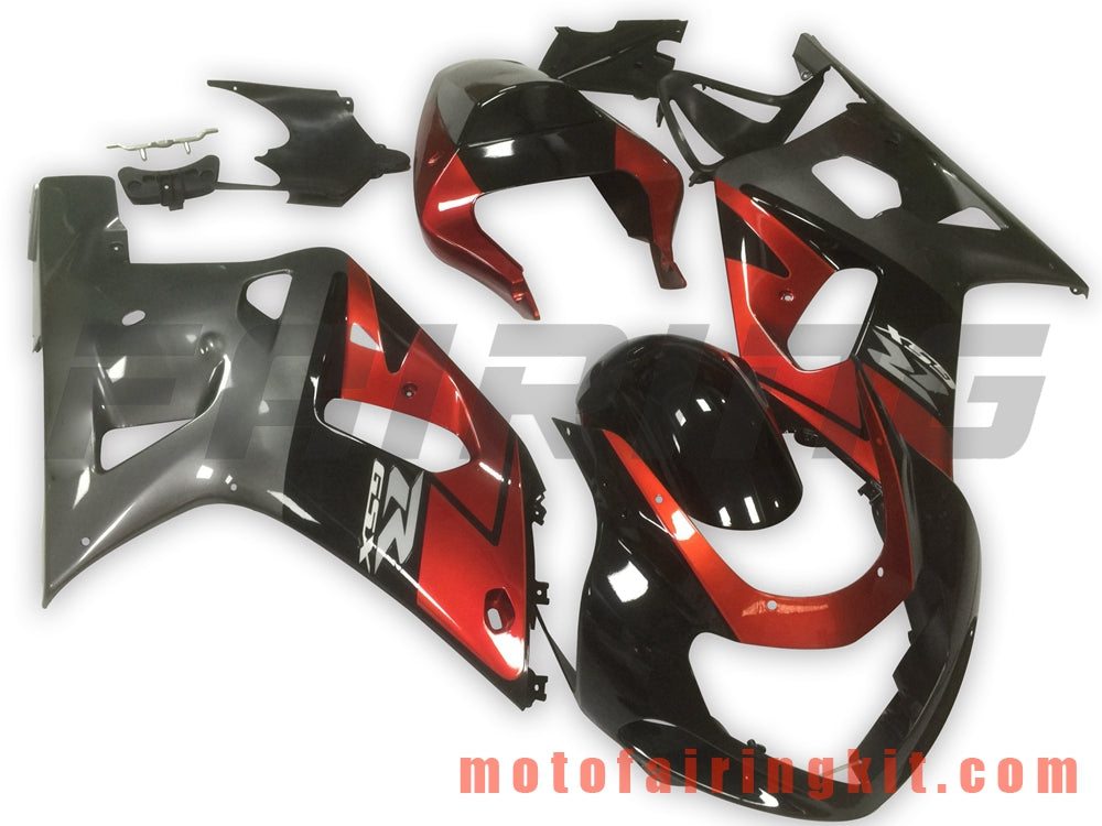 Kits de carenado aptos para GSXR1000 2000 2001 2002 GSXR 1000 00 01 02 Molde de inyección de plástico ABS Carrocería completa para motocicleta Marco de carrocería de posventa (rojo y gris) B105