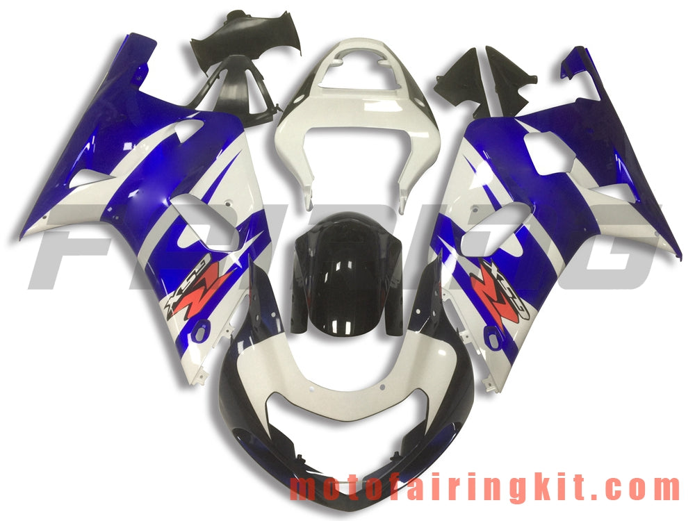 Kits de carenado aptos para GSXR1000 2000 2001 2002 GSXR 1000 00 01 02 Molde de inyección de plástico ABS Carrocería completa para motocicleta Marco de carrocería de posventa (azul y blanco) B106