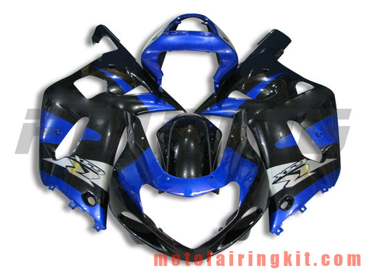 Kits de carenado aptos para GSXR1000 2000 2001 2002 GSXR 1000 00 01 02 Molde de inyección de plástico ABS Carrocería completa para motocicleta Marco de carrocería de posventa (azul y negro) B108