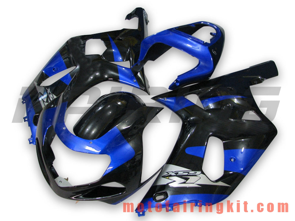 Kits de carenado aptos para GSXR1000 2000 2001 2002 GSXR 1000 00 01 02 Molde de inyección de plástico ABS Carrocería completa para motocicleta Marco de carrocería de posventa (azul y negro) B108