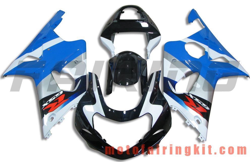 フェアリングキット GSXR1000 2000 2001 2002 GSXR 1000 00 01 02 プラスチック ABS 射出成形 完全なオートバイボディ アフターマーケットボディワークフレーム (ブルー &amp; ホワイト) B109