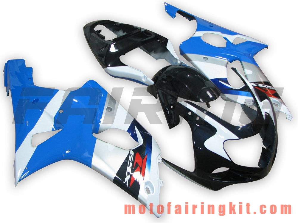 Kits de carenado aptos para GSXR1000 2000 2001 2002 GSXR 1000 00 01 02 Molde de inyección de plástico ABS Carrocería completa para motocicleta Marco de carrocería de posventa (azul y blanco) B109