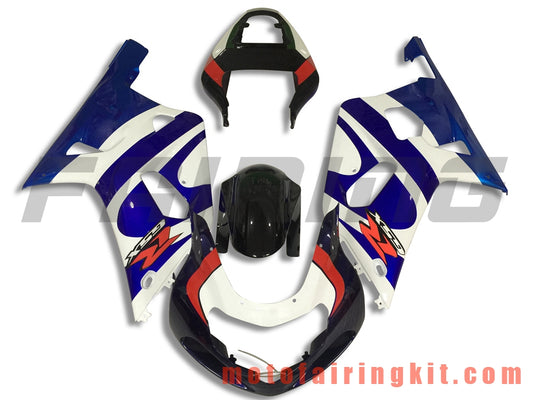 Kits de carenado aptos para GSXR1000 2000 2001 2002 GSXR 1000 00 01 02 Molde de inyección de plástico ABS Carrocería completa para motocicleta Marco de carrocería de posventa (azul y blanco) B111