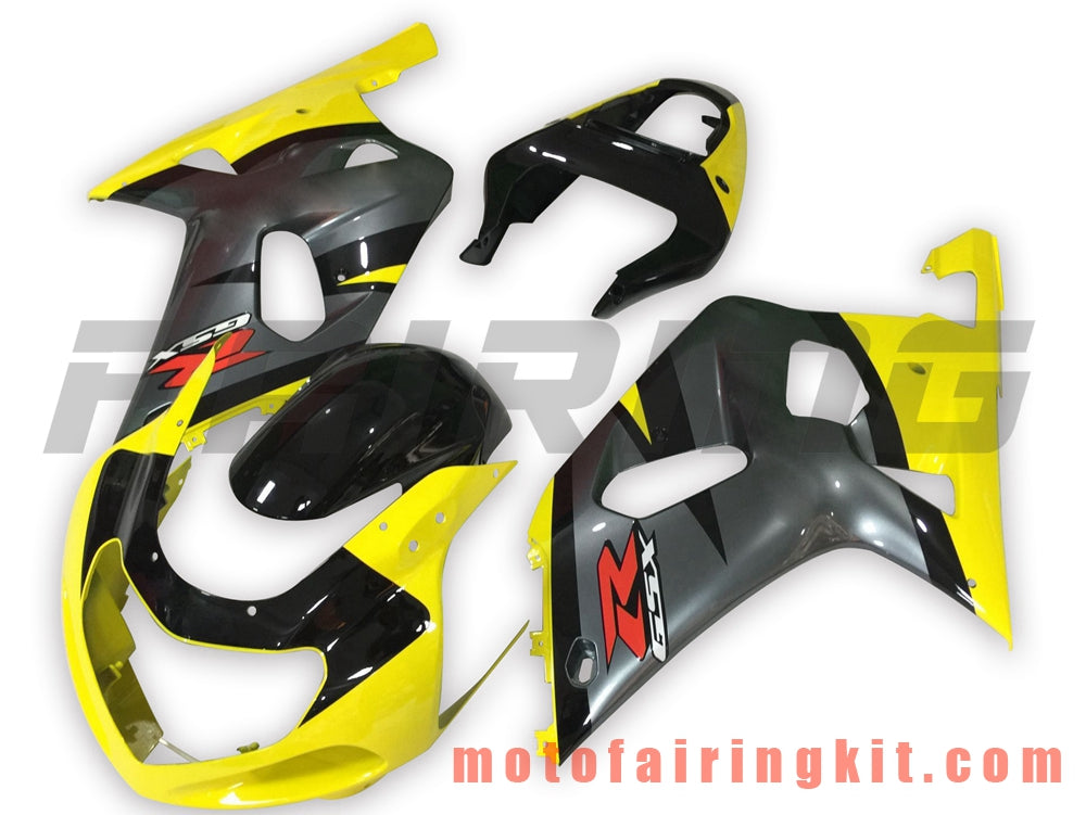 Fairing Kits Fit for GSXR1000 2000 2001 2002 GSXR 1000 00 01 02 Plastic ABS Injection Mold Complete Motorcycle Body Aftermarket Bodywork Frame (Yellow & Gray) B113