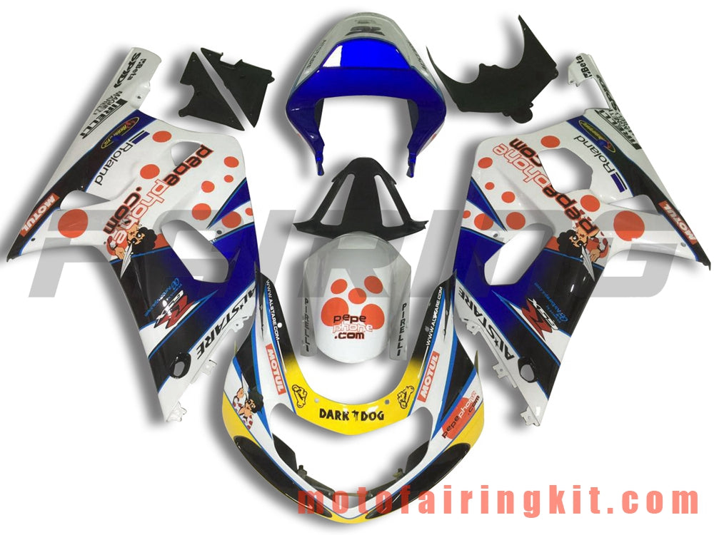 フェアリングキット GSXR1000 2000 2001 2002 GSXR 1000 00 01 02 プラスチック ABS 射出成形 完全なオートバイボディ アフターマーケットボディワークフレーム (ホワイト &amp; ブルー) B115