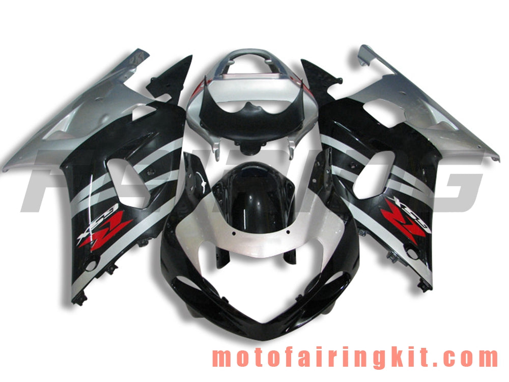 Kits de carenado aptos para GSXR1000 2000 2001 2002 GSXR 1000 00 01 02 Molde de inyección de plástico ABS Carrocería completa para motocicleta Marco de carrocería de posventa (negro y plateado) B119