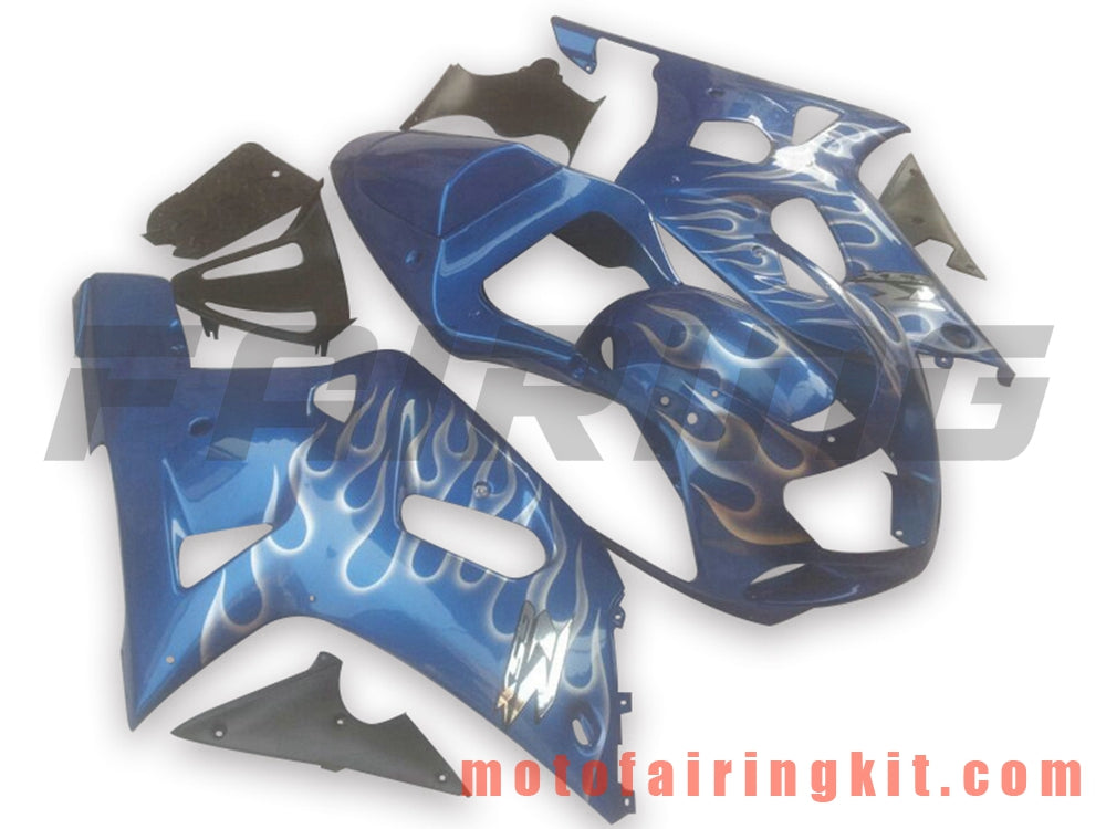 Kits de carenado aptos para GSXR1000 2000 2001 2002 GSXR 1000 00 01 02 Molde de inyección de plástico ABS Carrocería completa para motocicleta Marco de carrocería de posventa (azul) B120