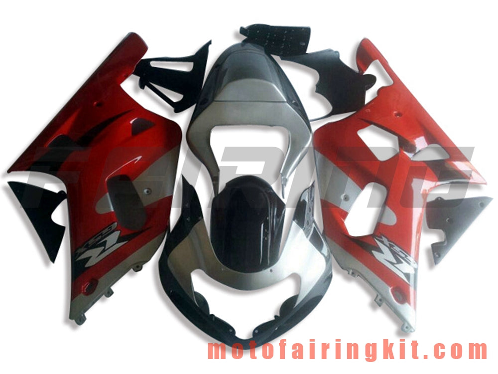 Fairing Kits Fit for GSXR1000 2000 2001 2002 GSXR 1000 00 01 02 Plastic ABS Injection Mold Complete Motorcycle Body Aftermarket Bodywork Frame (Red & Silver) B121