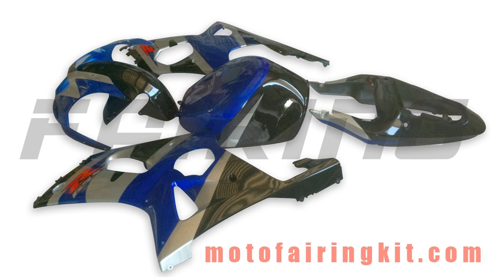 Kits de carenado aptos para GSXR1000 2000 2001 2002 GSXR 1000 00 01 02 Molde de inyección de plástico ABS Carrocería completa para motocicleta Marco de carrocería de posventa (azul y negro) B132