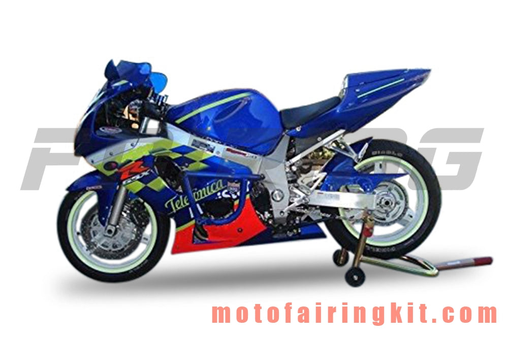 Kits de carenado aptos para GSXR1000 2000 2001 2002 GSXR 1000 00 01 02 Molde de inyección de plástico ABS Carrocería completa para motocicleta Marco de carrocería de posventa (azul y amarillo) B133