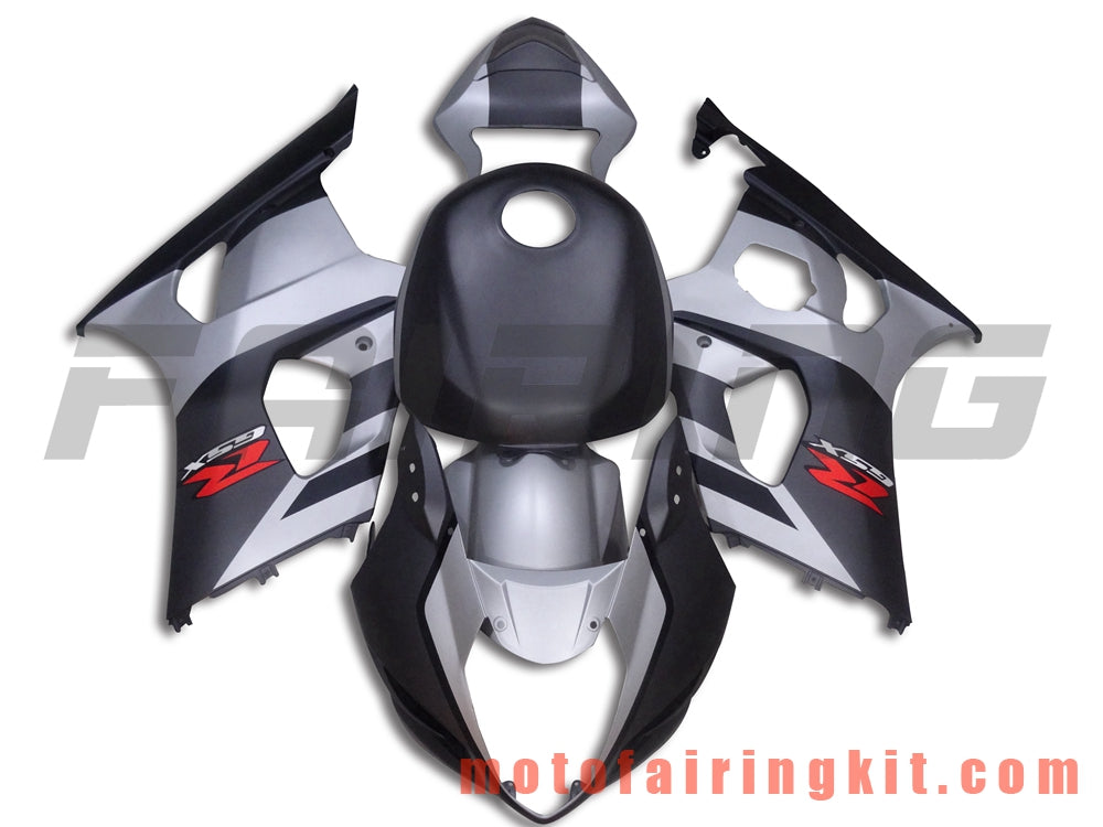 Fairing Kits Fit for GSXR1000 K3 2003 2004 GSXR 1000 GSX R1000 K3 03 04 Plastic ABS Injection Mold Complete Motorcycle Body Aftermarket Bodywork Frame (Silver & Black) B001