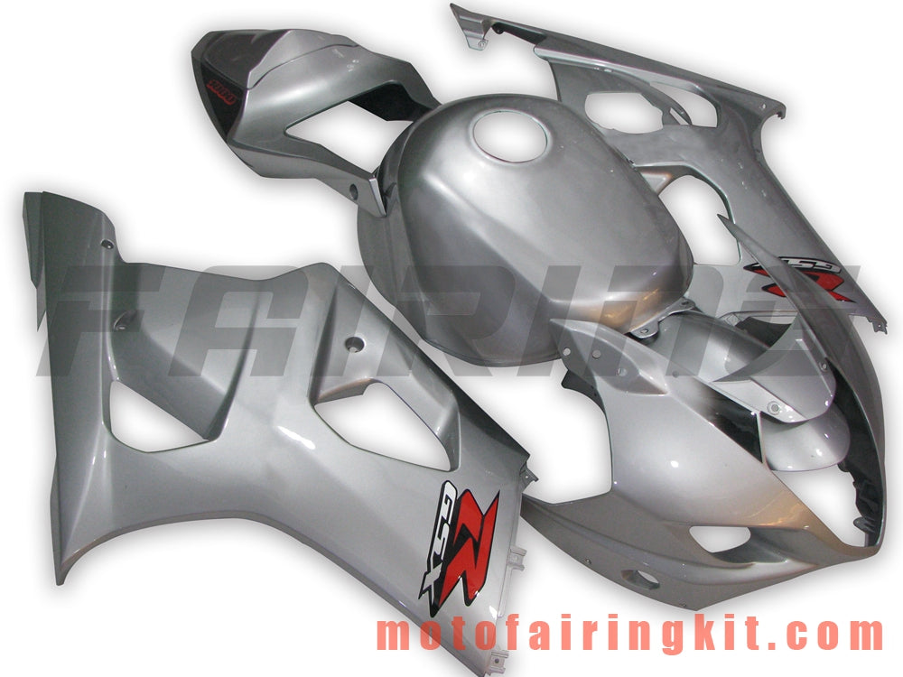 Fairing Kits Fit for GSXR1000 K3 2003 2004 GSXR 1000 GSX R1000 K3 03 04 Plastic ABS Injection Mold Complete Motorcycle Body Aftermarket Bodywork Frame (Silver) B003