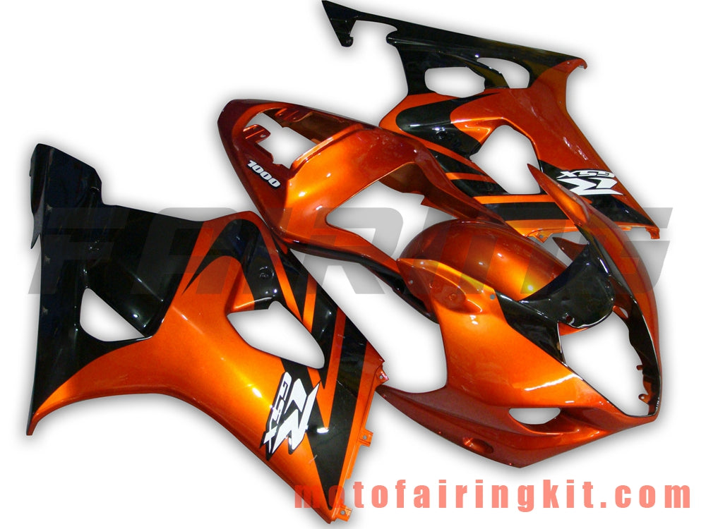 Kits de carenado aptos para GSXR1000 K3 2003 2004 GSXR 1000 GSX R1000 K3 03 04 Molde de inyección de plástico ABS Carrocería completa para motocicleta Marco de carrocería de posventa (naranja y negro) B009