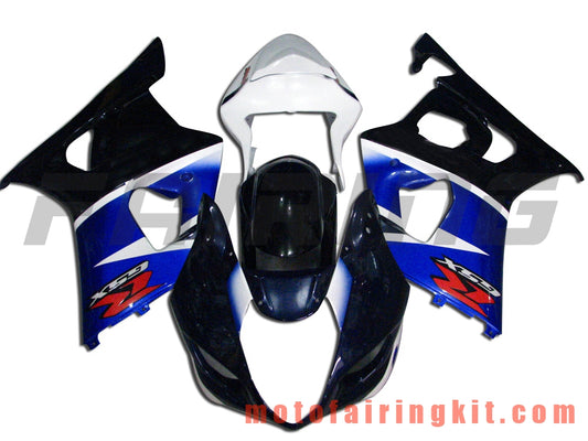 Fairing Kits Fit for GSXR1000 K3 2003 2004 GSXR 1000 GSX R1000 K3 03 04 Plastic ABS Injection Mold Complete Motorcycle Body Aftermarket Bodywork Frame (Blue & Black) B010