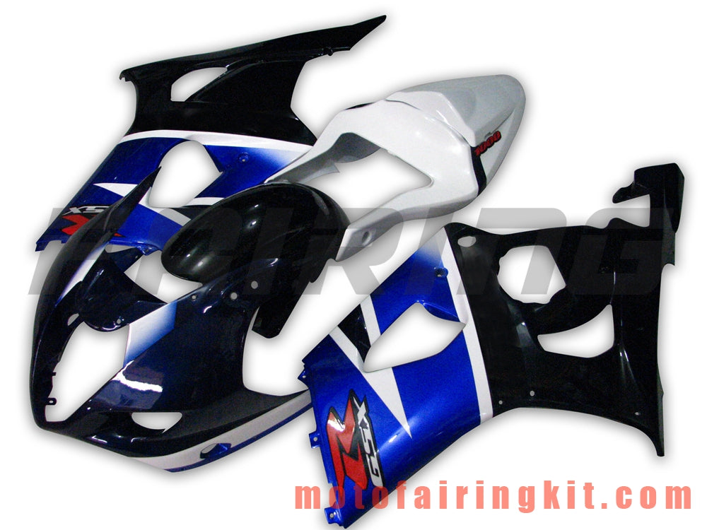 Fairing Kits Fit for GSXR1000 K3 2003 2004 GSXR 1000 GSX R1000 K3 03 04 Plastic ABS Injection Mold Complete Motorcycle Body Aftermarket Bodywork Frame (Blue & Black) B010