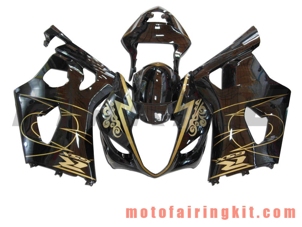 Fairing Kits Fit for GSXR1000 K3 2003 2004 GSXR 1000 GSX R1000 K3 03 04 Plastic ABS Injection Mold Complete Motorcycle Body Aftermarket Bodywork Frame (Black & Gold) B014